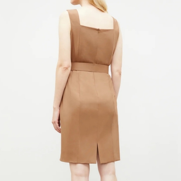 MM Lafleur Size 8 New With Tags The Cynthia Dress Washable Wool Twill in Camel - Picture 2 of 8